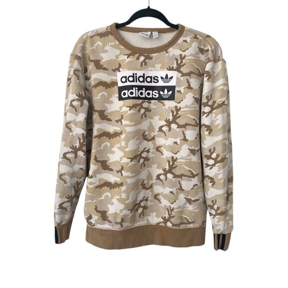 Adidas Youth Originals R.Y.V. Camouflage Crew Sweatshirt Multicolor-Cardboard XL - Picture 1 of 6